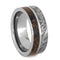 Gibeon Meteorite and Dinosaur Bone 8mm Comfort-Fit Titanium Band, Size 10.5