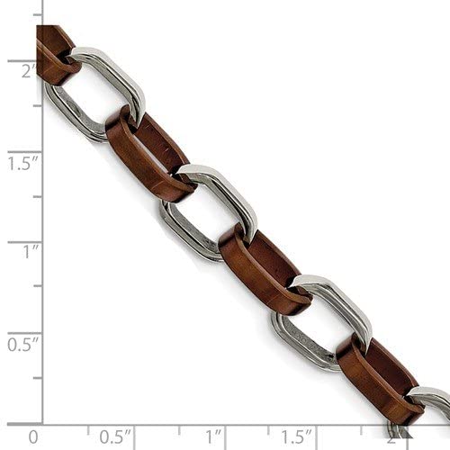 Men's Brushed Brown IP Stainless Steel Bracelet, 8.5 Inches