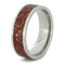 The Men's Jewelry Store (Unisex Jewelry) Red Stardust with Meteorite and 14k Yellow Gold 7mm Comfort-Fit Titanium Ring