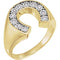 Men's Diamond Horseshoe Ring, 14k Yellow Gold and Rhodium-Plated 14k White Gold (.25 Ctw, HIJ Color, SI2-I1 Clarity)