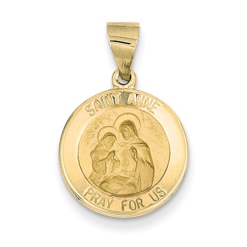 14k Yellow Gold St. Anne Medal Pendant (17X15MM)