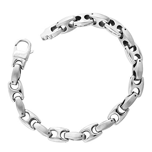 Men's Satin Finish Mariner Link Bracelet, Stainless Steel, 8.75"
