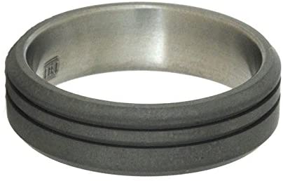 Sandblasted Titanium 8mm Comfort-Fit Wedding Ring, Size 5.5