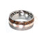 Dinosaur Bone, Gibeon Meteorite, Mokume Gane Pinstripe 10mm Comfort Fit Titanium Wedding Band