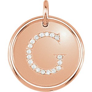 Diamond Initial "G" Pendant, 14k Rose Gold (0.1 Ctw, Color G-H, Clarity I1 )