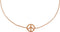 Petite Peace Sign Bracelet, 14k Rose Gold, 5.75 - 6.75"