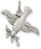 Antiqued Dove Medal Sterling Silver Pendant