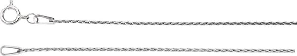 .85mm 14k White Gold Baby Wheat Chain, 16"