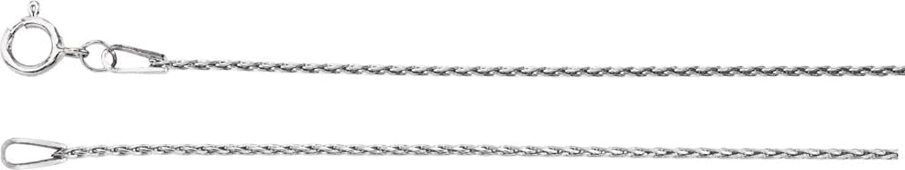 .85mm 14k White Gold Baby Wheat Chain, 20"