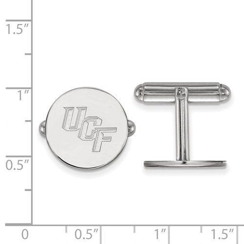 Rhodium-Plated Sterling Silver University Of Central Florida Cuff Links, 15MM