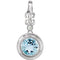 14k White Gold Aquamarine and .01 Cttw Diamond Pendant