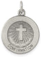 Sterling Silver Antiqued Confirmation Medal (17X15MM)