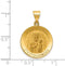 14k Yellow Gold Matka Boska Czestochowska Reversible Medal Pendant (21X19MM)