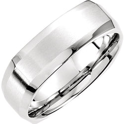 7.5mm 14k White Gold Fancy Carved Band Sizes 4 to 14