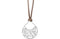 Diamond Scroll Sterling Silver Pendant with Brown Satin Cord, 18" (1/6 Cttw)