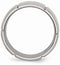 Rhodium-Plated Brushed Titanium Grooved Beveled Edge 8mm Comfort-Fit Band, Size 10