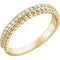 Diamond Beaded Ring, Rhodium-Plated 14k Yellow Gold (1/4 Ctw, Color G-H, Clarity I1), Size 7.5