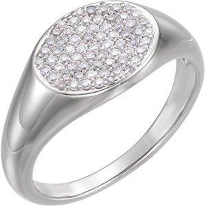 Diamond Pave Ring, Sterling Silver (1/3 Ctw, Color G-H, Clarity I1), Size 6.25