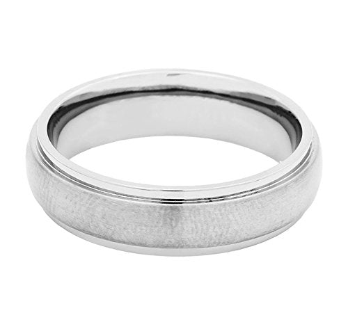 Men's Brushed Titanium 6mm Comfort-Fit Step Band