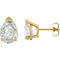 4 Cttw Charles and Clovard 14k Yellow Gold Moissanite Pear Solitaire Earrings