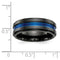 Edward Mirell Black Titanium Grooved Blue Anodized 7.5mm Band