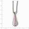 Edward Mirell Titanium Pink Anodized with Pink Sapphire Teardrop Pendant Necklace, 16"-18"