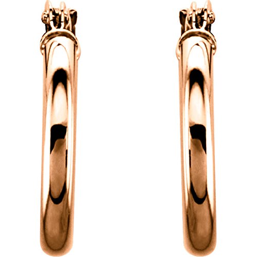 Tube Hoop Earrings, 14k Rose Gold (25mm)