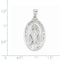 Rhodium-Plated 14k White Gold Miraculous Medal Pendant (29X18MM)