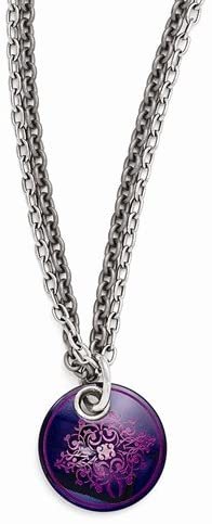 Edward Mirell Black Titanium Pink Anodized and Sterling Silver Pendant Necklace, 16"-18"