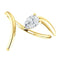 Pear Diamond Negative Space Ring, 14k Yellow Gold, Size 6