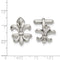 Stainless Steel Satin Fleur De Lis, Bullet Back Cuff Links