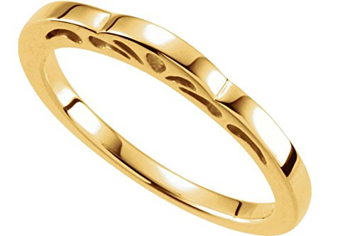 Cut-Out Paisley 3mm Stackable 18k Yellow Gold Ring
