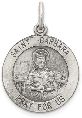 Sterling Silver St. Barbara Medal (26X20MM)