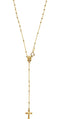 14k Yellow Gold Rosary Necklace, INRI Crucifix