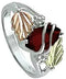 Marquise Created Garnet January Birthstone Ring, Sterling Silver, 12k Green and Rose Gold Black Hills Gold Motif 3