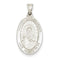 Rhodium-Plated 14k White Gold Sacred Heart Of Jesus Medal Pendant (27X11MM)