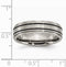 Satin-Brushed Grey Titanium, Enameled 6mm Flat Band, Size 6.5