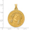 14k Yellow Gold Satin Face of Jesus Medal Pendant (33X28MM)