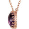 Amethyst Oval Cabachon 3.45 Ct 14k Rose Gold Necklace, 18"