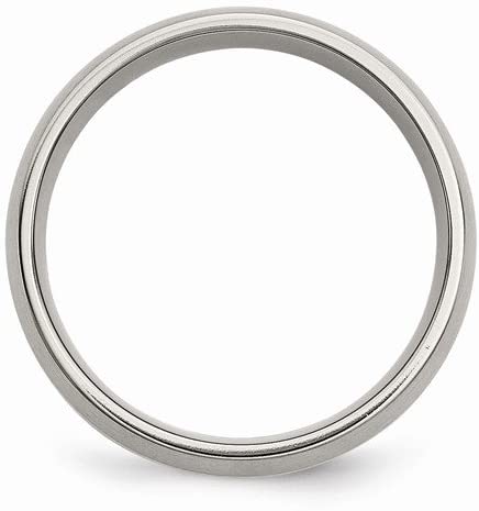 Brushed Titanium, 14k Yellow Gold Inlay 8mm Dome Band, Size 11