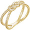 Diamond Knot Comfort-Fit Ring, 14k Yellow Gold (1/5 Ctw, Color G-H, Clarity I1 ), Size 7