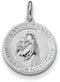 Rhodium-Plated Sterling Silver Spanish St. Anthony Medal Pendant (21X19MM)