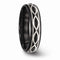 Edward Mirell Black Titanium and Sterling Silver Infinity 6mm Wedding Band