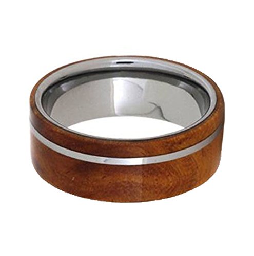 Ironwood Burl Tungsten 8mm Comfort-Fit Band, Size 8