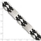 Men's Brushed Stainless Steel 13mm Black Rubber Bracelet, 8.75 "