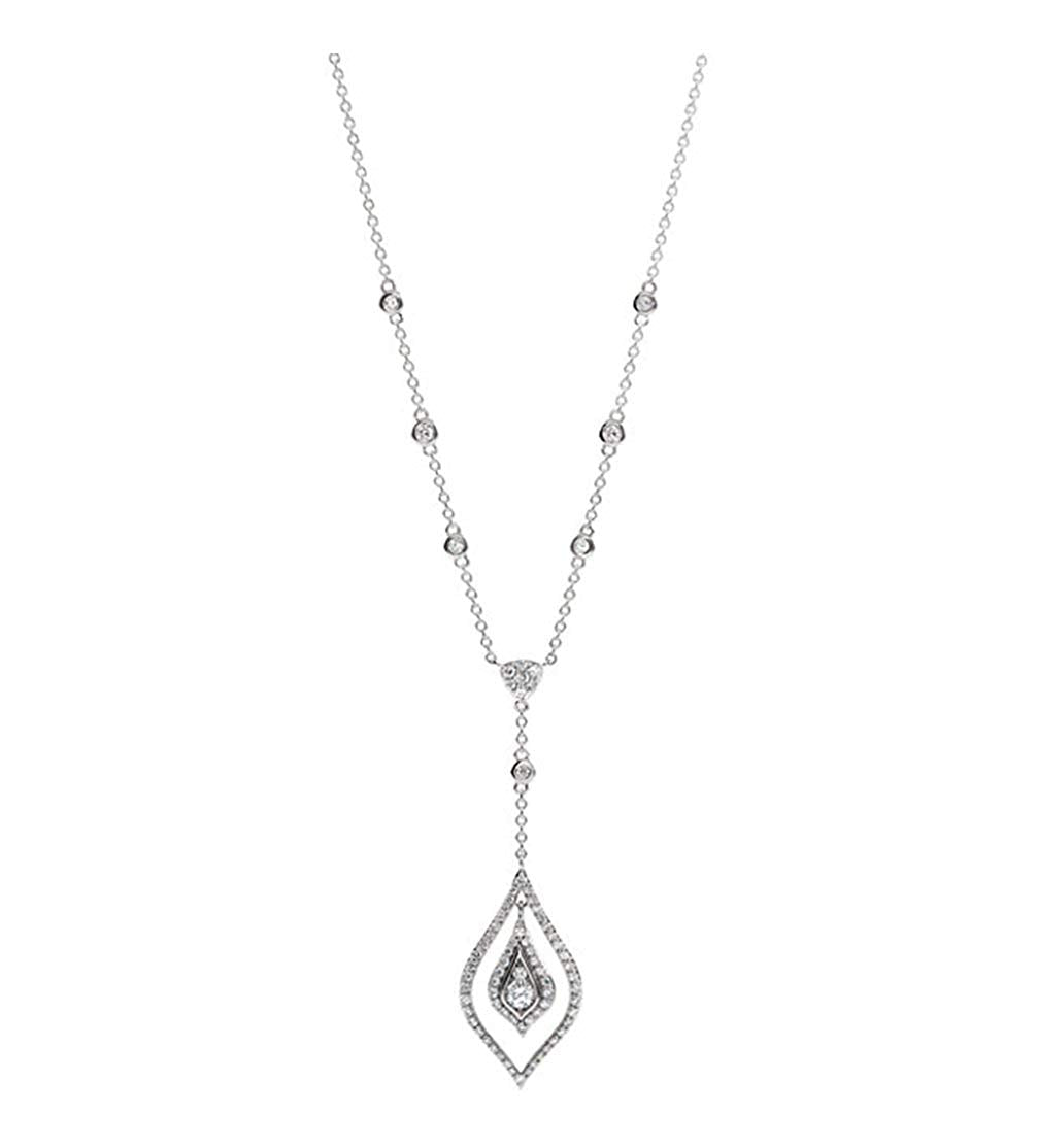 14k White Gold .83 Cttw. Diamond Necklace