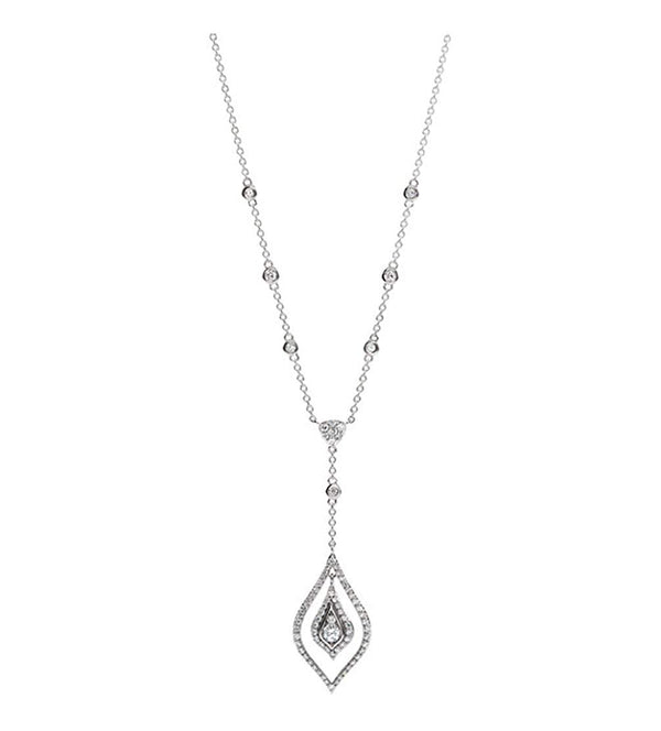 14k White Gold .83 Cttw. Diamond Necklace