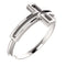 Embossed Cross Rhodium-Plated 14k White Gold Ring