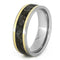 Dinosaur Bone, 18k Yellow Gold 7mm Titanium Comfort-Fit Wedding Band