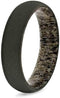 Sandblasted Titanium 6mm Comfort-Fit Deer Antler Sleeve Dome Band, Size 7.25